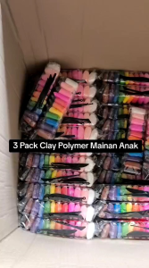 3 Pack Clay Polymer Mainan Anak Edukasi SLIME Clay Colour Play 1 Pack lsi 12PCS Warna Warni