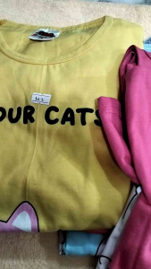 Baju Tidur Anak Perempuan Bahan Kaos Premium Celana Panjang Lengan Pendek Size 16-20
