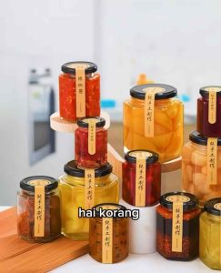 Hexagon Glass Jar Storage Container with Cap 45ML/60ML/85ML/100ML/120ML/180ML/280ML/300ML/500ML/600ML/730ML