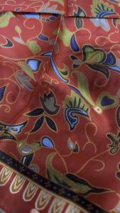 Premium Red / Blue Batik Scarf - 58cm x 58cm and 70cm x 70cm - Limited Stock - Silk-like Quality Neck Scarf