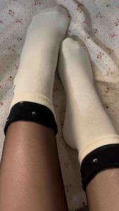 Tất nữ cotton đính nơ cổ trung