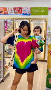 มาใหม่ เสื้อสปันเรย่อน ลายหัวใจ 🎉ใส่ได้ทั้งชายและหญิง รหัส R28