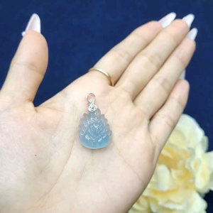 Q1244 Mặt dây chuyền hồ ly Aquamarine móc bạc 925 cho Thuỷ và Mộc - Phong Thủy TUDO
