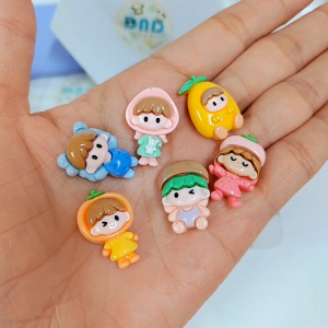 亮面水果女孩树脂配件 奶油胶手机壳发夹咕卡耳环笔盒车挂钥匙扣 手工饰品Diy材料 Resin Charm Cream Glue Resinart Resincraft Decor Phone Case Hairclip Keychain Guka Earring Handmade Handcraft Jewelry Hadiah Kanak Budak Gift for Girls Kids DC906 DND