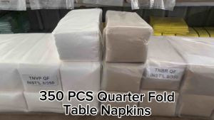 Table Napkin Tissue (350 SHEETS Quarter Fold 10x12”) Brown and Virgin Pulp- THICK QUALITY