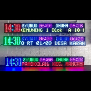 Jam Masjid Jadwal Waktu Sholat Jws Tinggal Pasang P10 RGB - 1 BARIS
