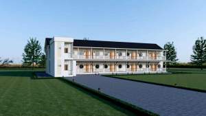 แบบบ้านพักอาศัยรวมจั่ว  2 ชั้น