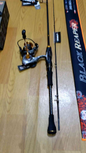 Joran daido satu set blackreaper reel daido pollux power handle