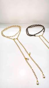 Ikat Pinggang Rantai Mutiara Salma Chain Belt Pearl Ban Pinggang Gesper