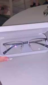 [3-5/8 Hoàn Tiền 25%] Kính xẻ cước nửa viền hình vuông kính vuông kim loại 65087A