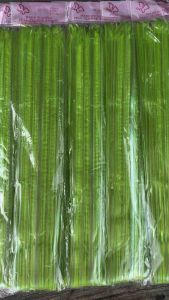 โบว์ริบบิ้น โบว์รูด ริบบิ้นกึ่งสำเร็จรูป โบว์ติดของขวัญ (ยกห่อ 10 ชิ้น) ขนาด 50 มม.สีเขียวตอง