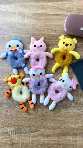 Dây cột tóc cho bé gái bằng lông nhung hình thú nhồi bông hoạt hình dễ thương