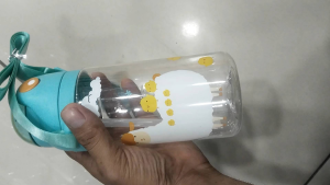 Kids Cartoon Sheep Water Bottle – Aqua Blue (Straw & Strap)