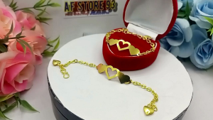 Gelang Tangan Logam Koin Kuningan Asli Motif Plat Love