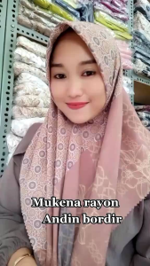 Mukena Rayon Jumbo Terusan Premium Full Bordir Andin
