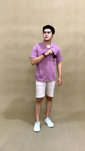 kemeja hawaii polos - kemeja vintage pria lengan pendek rayon twill premium adem dan simpel best quality - bisa COD