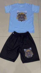 Setelan Kaos Atasan dengan Celana Pendek Anak Usia 1-10 Tahun Sablon BARONG API Bahan Katun Combed