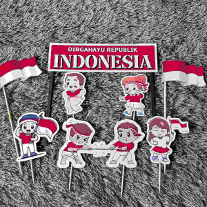 cake topper kemerdekaan indonesia/hiasan tumpeng kemerdekaan/topper tumpeng agustusan