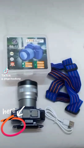 100w Laser Canon LampuKepala Mini Zoom Able Rechargeable Jeadlamp Headlight