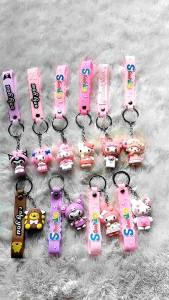 Gantungan Kunci Tali Strap Karet Ganci Kuromi Melody Cinnamoroll Hello Kitty Purin
