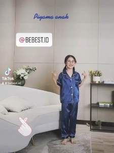 [CP-Anak] stelan piyama anak satin polos cwek cwok