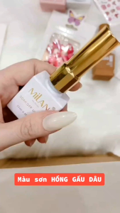 Sơn gel màu hồng gấu dâu Milan cao cấp chính hãng siêu hot chai 15ml
