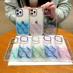 0538 VVV CASE GLITER mermaid for Xiaomi redmi note 8pro 9 9pro casing garis chrome Metallic blink bling
