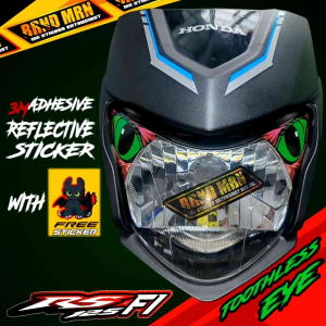Honda RS125 FI TOOTHLESS EYE DECAL REFLECTIVE STICKER TINT