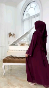 GAMIS WANITA TERBARU WARNA BURGUNDY BAHAN CERRUTY BABYDOLL/DRESS LEBARAN/DRESS KONDANGAN/GAMIS SERUTY MIX PAYET ELEGAN