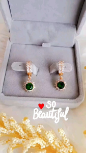 Anting Permata Cantik Lapis Emas Awet Anti Karat