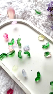 Manik mote bunga tulip kaca DIY handmade berbagai macam warna