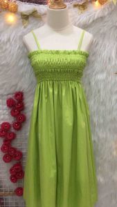 Đầm 2 Dây Bo Chun Tầng 2 hand Thái Lan- Size S (Đ80)