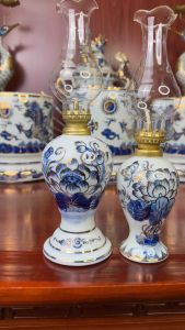 Đèn Dầu Vẽ Vàng Cao Cấp Bát Tràng  Gốm Sứ Bát Tràng Xanh Gốm Sứ Bát Tràng Việt Nam