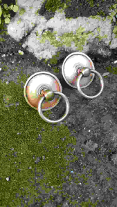 Tarikan Laci Lemari Meja Kuningan Antik Motif Polos 35 cm 2 Pcs