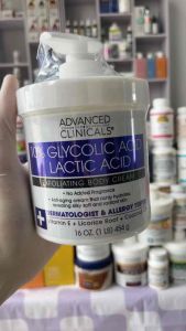 [MỸ] Cream 10% Glycolic Acid Lactic Acid exfolianting No Added Fragrance Advanced Clinicals 454g dưỡng da chống lão hóa