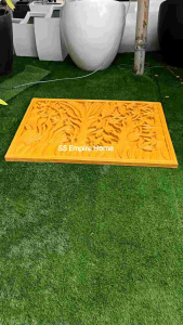 Wall Slate WS11 Fiberglass 122x92x5.5 Yellow Realistic 3D Garden Leaf Art Craft Carving Dinding Hanging Frame Gantung