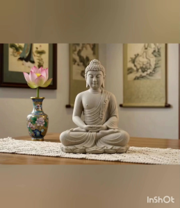 Tượng Mộc Mạc Thiêng Liêng Đá Sa Thạch Mỹ Nghệ Kết Hợp Chống Thấm PVA Trang Trí Tiểu Cảnh Thủy Sinh Bán Cạn Bàn Làm Việc Bàn Học Kệ Sách