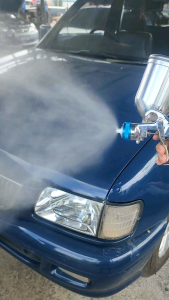 กาพ่นสี K-600 มีหัว 1.3/1.4/1.5 mm ถ้วยข้างขาตั้งได้ 400cc เเบรนด์ PP