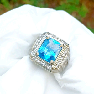 CINCIN BATU BLUE TOPAS CUTTING SUPER KUALITAS