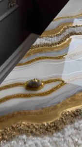 “Silver Storm”2pcs 91x46cm Epoxy Resin Painting with Remote Control Backlights