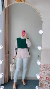 BLUS WANITA KAOS KNIT COMBI WOLPEACH PREMIUM | BLUS WANITA KASUAL | ATASAN WANITA IMPORT