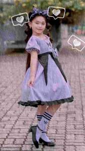 Little Vella Halloween Kuromi Puff Dress & Headband: A Cute Costume for Kids