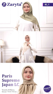 Produk Baru Zaryta Scarf!! Hijab Segiempat Paris Supreme Japan LC Lasercut Logo ZR Crystal Jilbab Adem Polos Seragaman Kerudung Standar Ukuran 110x110 cm Terlaris Cantik Warna Terlengkap Lebaran Gratis Pouch