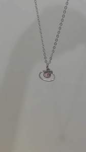 สร้อยเงินจี้การ์ตูนคิตตี้ คริสตัลชมพู 💘- Kitty Necklace 06