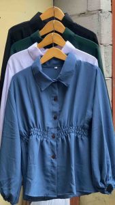 Tanaya Shirt- Blouse Kemeja Atasan Wanita- Blouse Crinkle