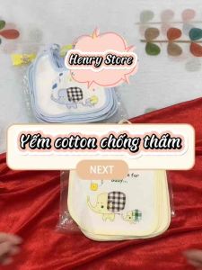 Yếm cotton voi chống thấm buộc dây mặt sau có lót an toàn