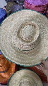 Hamwak Saneepa Pee Kaw Pah 40cm Sunset - ขายส่ง ยกถุง หมวกสานไม้ไผ่ ขอบเขียว ปีกกว้าง 40 นิ้ว ☀️พร้อมส่ง☀️