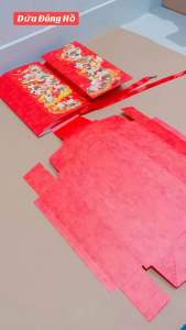 TDĐH_ SET 5 HỘP ĐỰNG BÁNH DỨA (KÈM TÚI ) BÁNH  KẸO TẾT _HỘP DỨA ĐÔNG HỒ_25cm x 10.5cm x 5.5cm