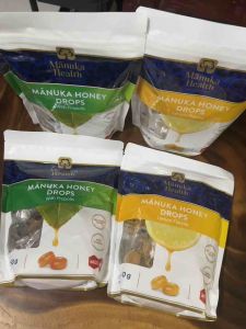 Kẹo ngậm mật ong Manuka Health Manuka Honey Drops Propolis & Lemon túi 58 viên 250g