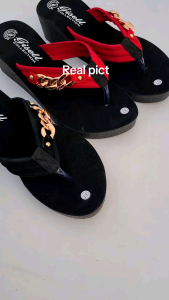 USM Sandal Wedges Wanita motif rantai sandal wedges wanita terbaru 2024 sandal wedges Anti slip